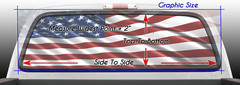 American Flag Black and White Thin Blue, Green & Red Line Rear Window Perforated