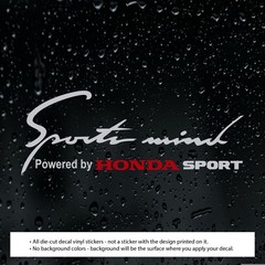 1x SPORTS MIND Powered By Decal Vinyl Stickers (10″ x 3.75″) For Honda Cars