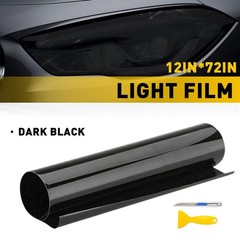 For 12″x78″ Gloss Dark Black Smoke Headlight Taillight Fog Light Tint Film Vinyl