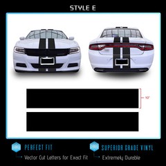 For 2015+ Charger Full Body Racing Stripes Graphic Decal Overlay – Gloss Vinyl