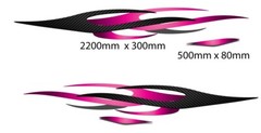 Car Stripe Decal Kit Pink Carbon Look Vehicle Graphics 4WD Van Caravan Stickers