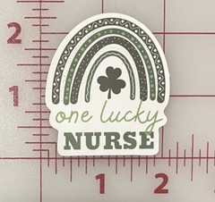 “One Lucky Nurse” Clover Rainbow St Patrick’s Day Sticker Decal Irish Pride