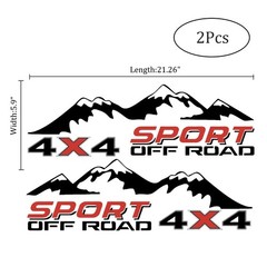 4X4 Off-Road Sport Decal Stickers 2Pcs, Mountain Pattern for Trucks SUVs Sedans,