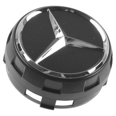 NEW OEM 00040009009283 Raised Chrome & Black Wheel Center Cap for Mercedes Benz