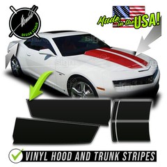 Rally Racing Stripes Hood & Trunk Fits- 2009 2010-2015 Camaro RS SS
