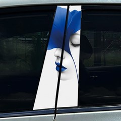 2pcs Sun Flower Creative Private Car Center Pillar B Pillar Protective Film