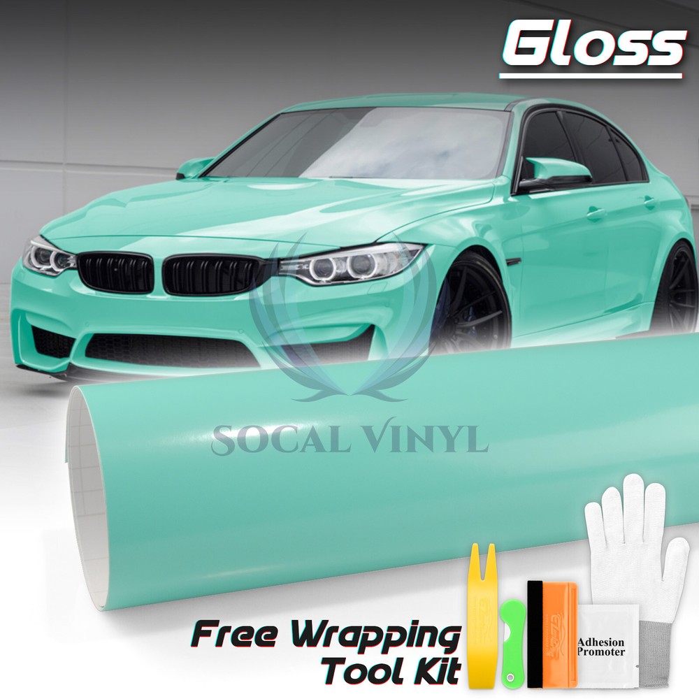 Gloss Teal Glossy Vinyl Car Wrap Sticker Decal Sheet DIY Bubble Free Air Release