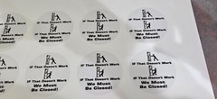 Vinyl Decal stickers IF that doesn’t work we must be closed 3.5″ round clear