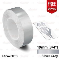 SILVER GRAY 3/4″ 19mm Roll PIN STRIPE Car Striping Line TAPE Decal Vinyl Sticker