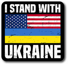 I STAND WITH USA UKRAINE FLAG MAGNET CAR TRUCK GLORY TO UKRAINE 2-PACK