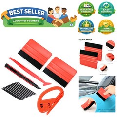 Professional Vehicle Vinyl Wrap Tool Kit with Squeegees & Utility Knife – Red
