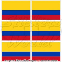 COLOMBIA Colombian Flag, South America 40mm (1.6″) Vinyl Stickers Decals x6