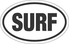 SURF BEACH SWIM EURO OVAL BUMPER STICKER VINYL WINDOW DECAL LAPTOP OS406