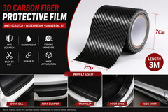 Carbon Fiber Door Sill Protector Sticker 3M Anti Scratch Bumper Guard Trim