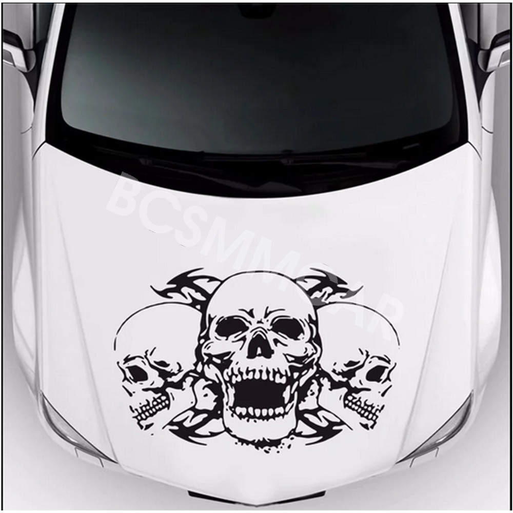 Sticker Vinyl Skull Styling Decal Body Hood Decoration Accessories For Car Hood