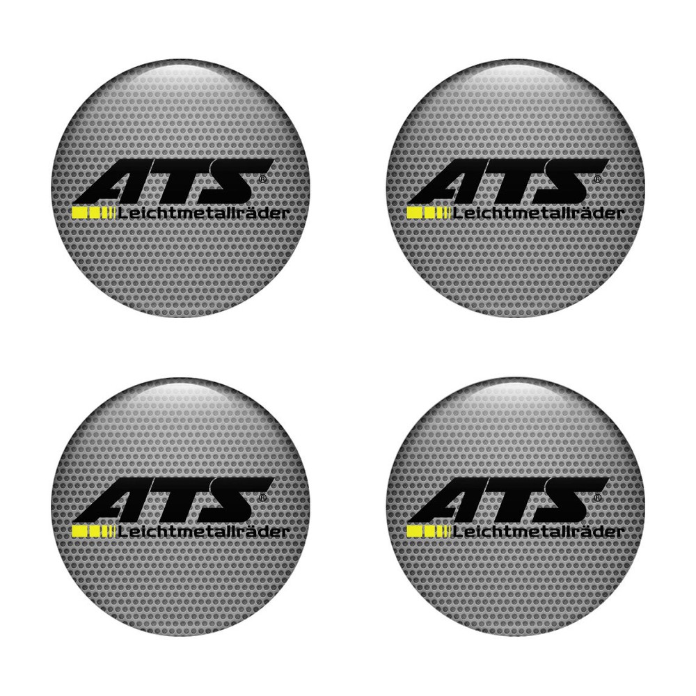 4st. Aufkleber ATS Logo für Radkappen Nabendeckel Felge Silicone Embleme
