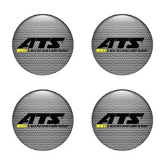 4st. Aufkleber ATS Logo für Radkappen Nabendeckel Felge Silicone Embleme