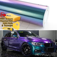 48″ x 60″ Gloss Metallic Chameleon Purple Teal Vinyl Film Wrap Air Bubble Free