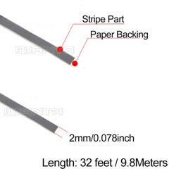 1/12″ 2mm Dark Grey & Matte Black Pinstriping Pin Stripe DIY Vinyl Decal Sticker