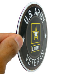 ALUMINUM US Army Veteran Decal Sticker – Patriotic, Army, Military 3.5″