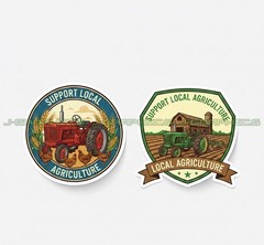 Support Local Agriculture Farms Vinyl Decal Sticker Farming Food 2 Pack E