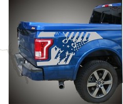 2X Bedside Vinyl Decals For Ford f150 2015-2023 Eagle American Flag Graphics USA