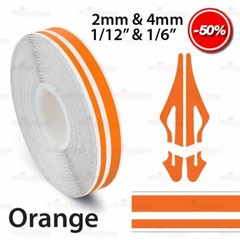 ORANGE 12mm 1/2″ Roll PinStripe PinStriping Double Lines Tape Vinyl Car STICKER