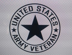 United States Army Veteran White Permanent Vinyl Decal 4″x4″