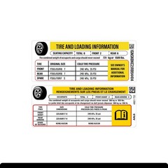 Chevrolet Silverado Tire & Loading Information Label OEM Door Jamb Sticker
