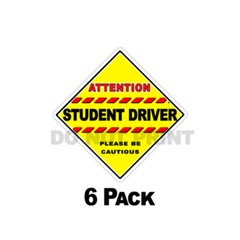 Attention Student Driver – Please be Cautious – Decals DIAGONAL Stickers 4″