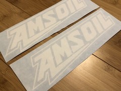 AmSoil Logo 8” Sticker (set Of 2) White Decal Racing Dirt Bike ATV Am Soil MX
