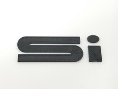 88-91 Honda EF Civic Hatch Black Si Raised Letters emblem badge hatchback 89 90