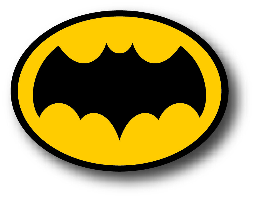 Diecut Vinyl BATMAN LOGO Decal Sticker Comic Dark Knight Colored 1966 1967 1968