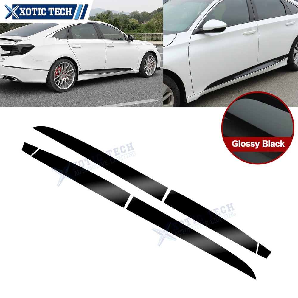 Glossy Black Door Side Lower Strip Cover Trim For Honda Accord 10th 2018-2021