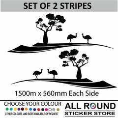 1.5m Emu Australian Stripes Vehicle Boat RV Campervan Caravan Motorhome, truck