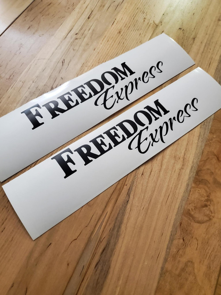FREEDOM EXPRESS RV Camper Decals Stickers Gloss BLACK 10″ pair (2) USA