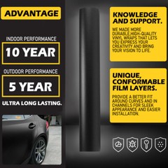 Matte Flat Black Vinyl Film Wrap Sticker Decal Bubble Free Air Release Channel