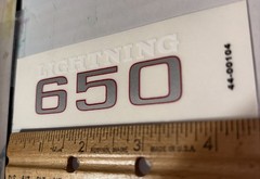 Triumph Lightning 650 Silver Red Vinyl Transfer Decal 4.75” 44-00104