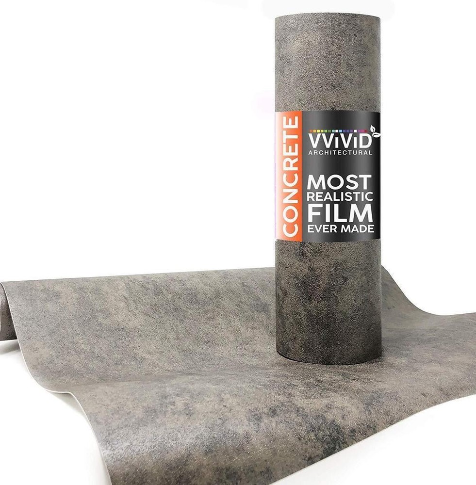 VVivid Dark Concrete Vinyl Wrap Architectural Film | V133