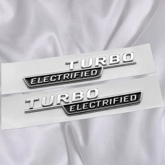 Chrome Black Fender Side TURBO ELECTRIFIED Trunk Letters Emblems Badges