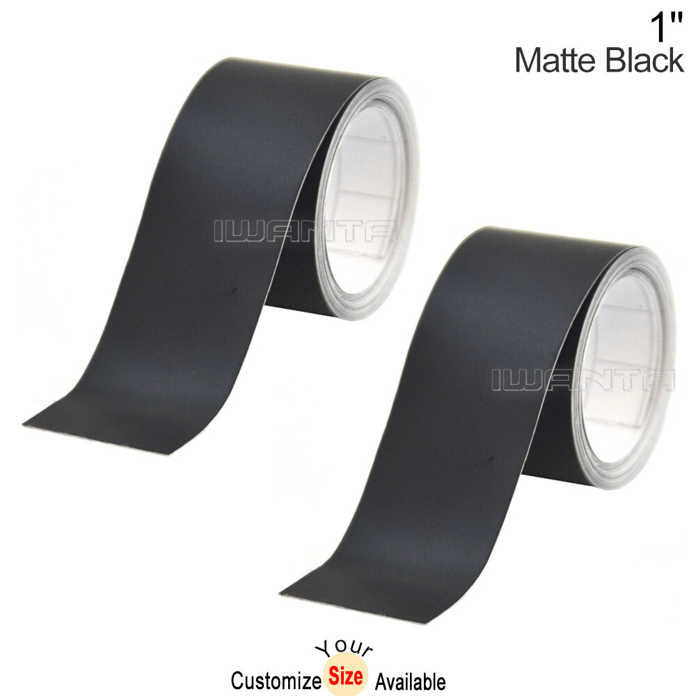 2x 1″ x 78″ DIY Matte Black Racing Stripes Car Hood Vinyl Sticker Body Decals