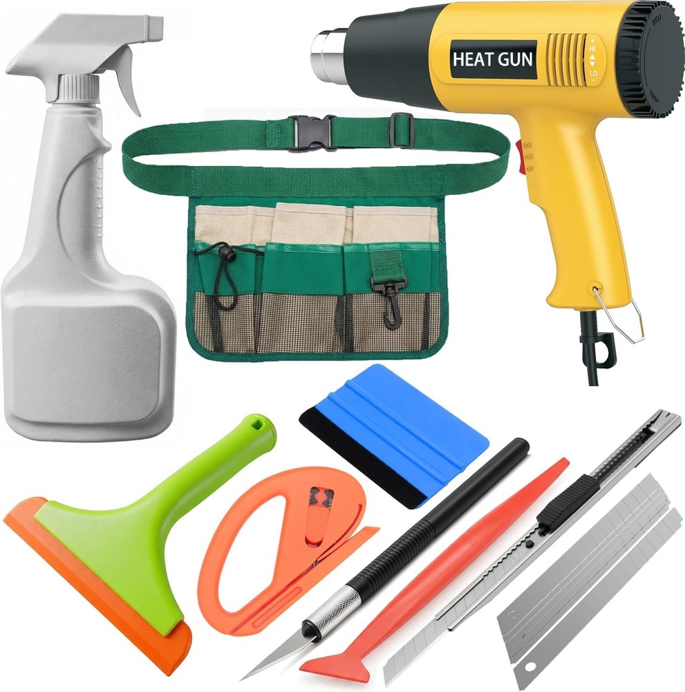 Vinyl Wrap Tool Set: Felt Squeegee, Heat Gun & Utility Knife for Cars