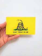 COMBO AMERICAN & GADSDEN FLAG STICKER, USA & DONT TREAD ON ME VINYL DECAL, 2x ea