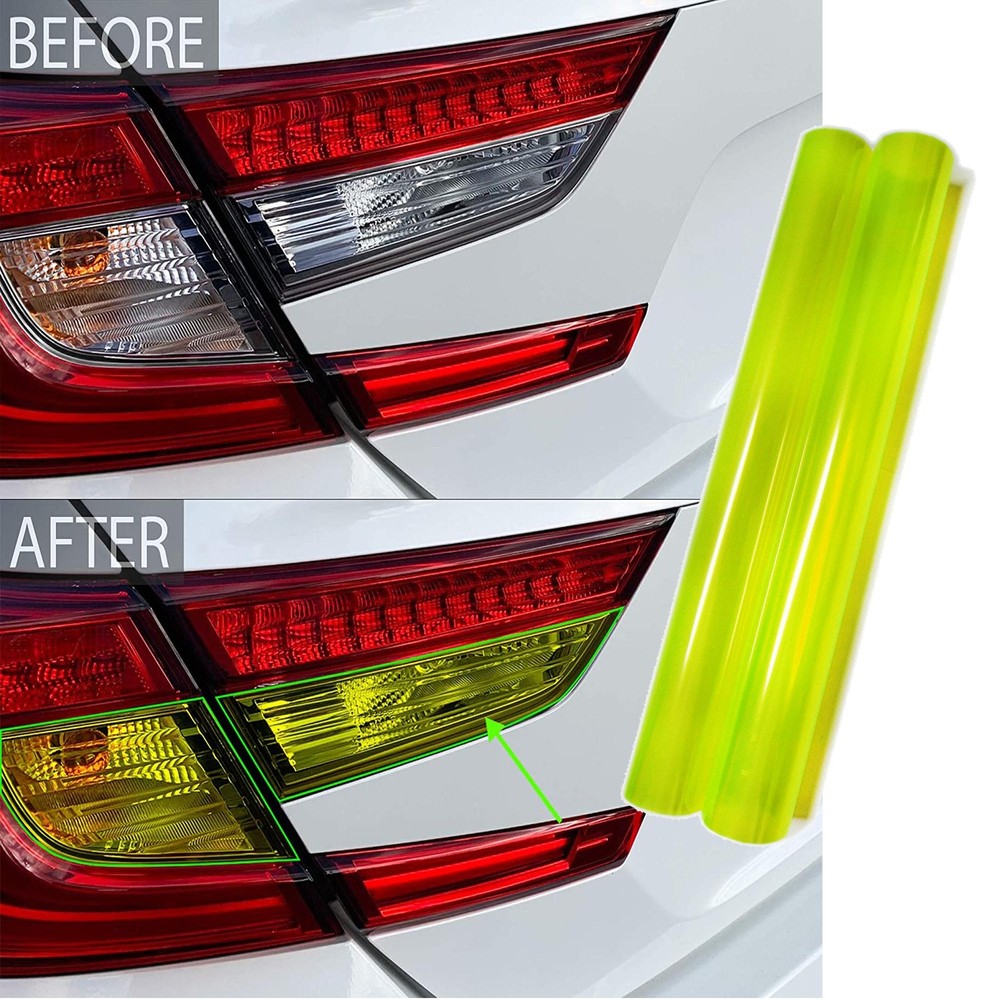 12”x48″ Car Headlight Protection Tint Film Vinyl Wrap Stickers – Lucifer Yellow