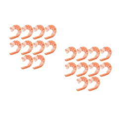 2 Count Realistic Food Model Decor Artificial Cooked Shrimp Fake