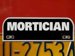 MORTICIAN funeral director License Plate Topper