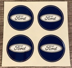 Vintage Set Of 4 Decals Spinner Wheel Center Cap Ford Car 1.75″ Dia Sticker
