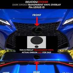Fits 2021-2024 Lexus IS PreCut SMOKE Emblem Tint Overlay Decal IS350 300 ppf