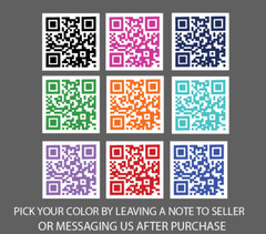 Custom QR Code Stickers Labels With Logo PICK YOUR COLOR And Your Custom Text -3