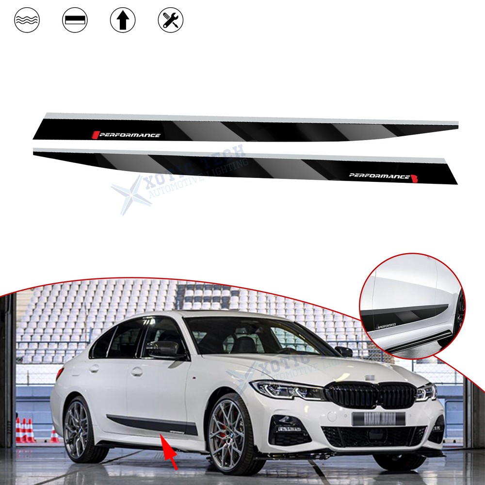 Glossy Black Performance Vinyl Decals Door Side Skirt Sill Stickers for BMW G20